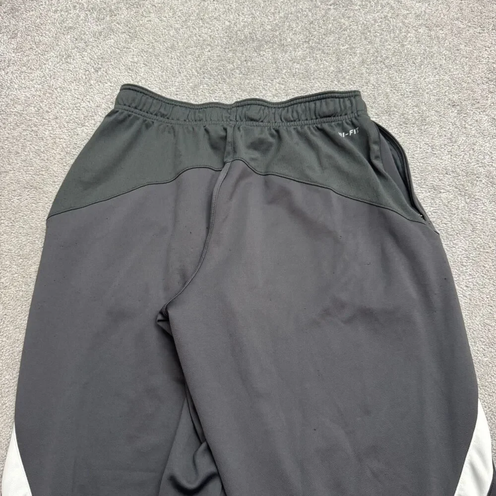 Nike Dri-Fit Squad 14 Sideline Training Track Pants Mens Medium Black Ankle Zip